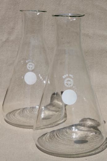 Vintage Pyrex Lab Glass Lot Chemistry Laboratory Flasks Beakers