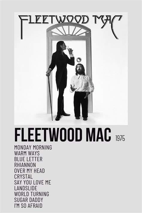 Fleetwood Mac Polaroid Aesthetic Album Poster Music Book Album Songs