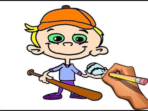 COMO DIBUJAR NIÑO JUGANDO BEISBOL DIBUJO DE NIÑO Y SU PELOTA DE