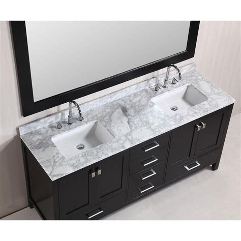 Design Element London In Double Vanity In Espresso With Marble