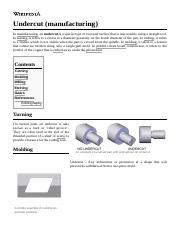 Undercut Manufacturing Pdf Undercut Manufacturing In