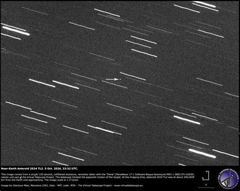 Near Earth Asteroid 2024 TL2 Extremely Close Encounter A Image 5 Oct