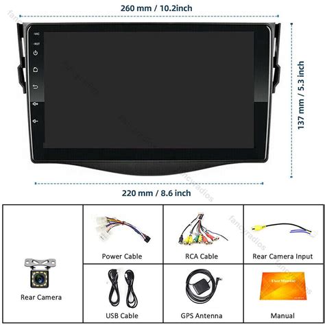 For Toyota RAV4 2007 2012 Apple Carplay Android 13 Car GPS Radio Stereo