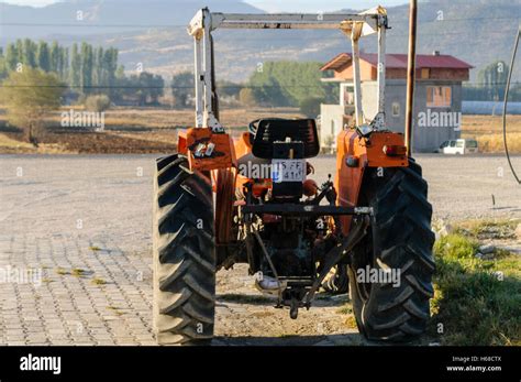 Turkfiat Turkish Fiat orange tractor Stock Photo - Alamy