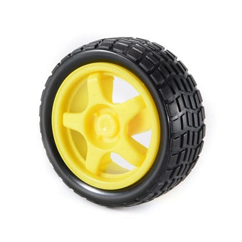 65mm Robot Wheel For BO Motors Yellow