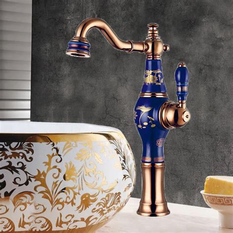 New Arrivals Top Grade Brass And Jade Basin Sink Faucet Deck Mounted