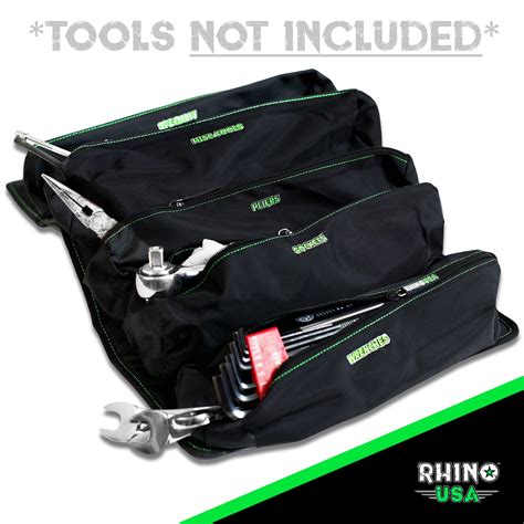 Rhino USA Tool Bag Roll Heavy Duty Canvas Organizer Pouch For Tools