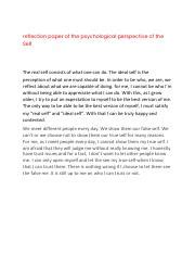 Reflection Paper Of The Psychological Perspective Of The Self Pdf