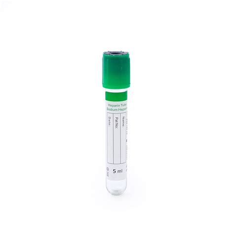 Green Head Lithium Heparin Disposable Vacuum Blood Collection Tube Ml