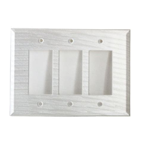 Pearl White Glass Triple Decora Switch Cover Susan Goldstick