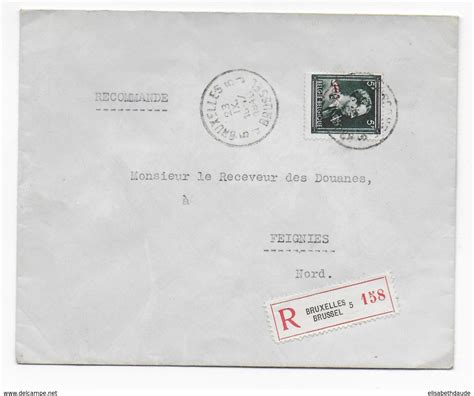 Lettres Documents Belgique Enveloppe Recommandee De