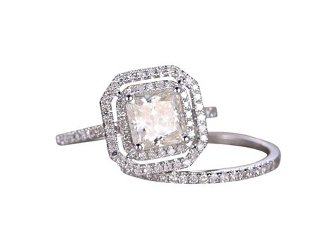 Classic 2 Carat Moissanite Diamond Bridal Set With 18k Gold Plating