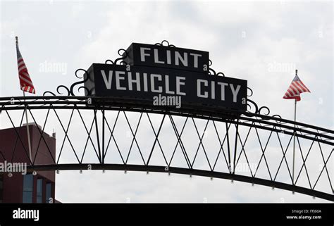 Flint Mi August 22 Flint Vehicle City Sign Shown Here On August 22