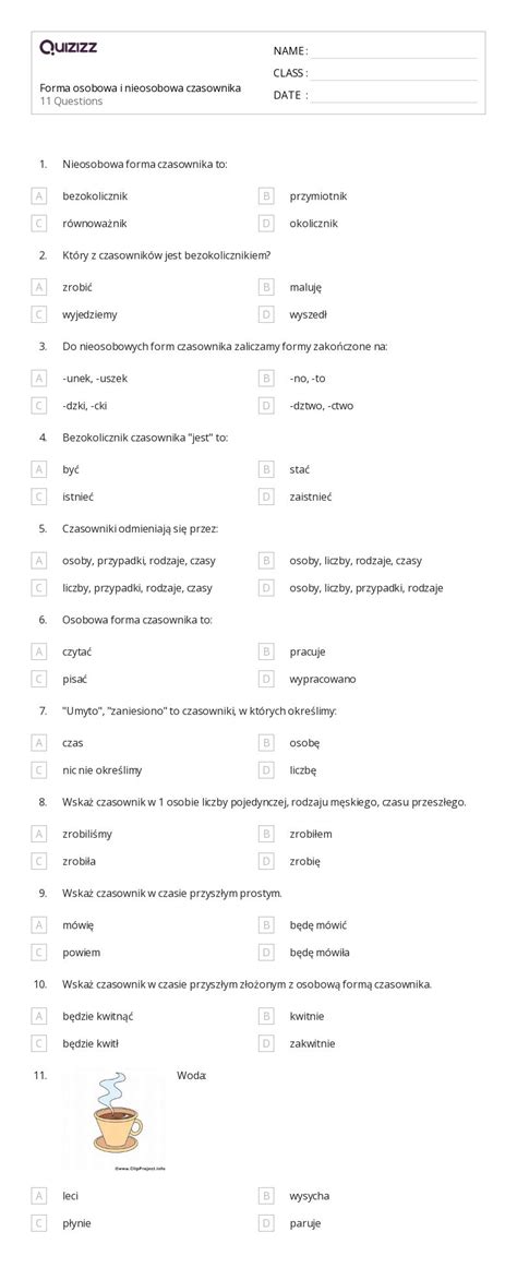 Ponad Czasowniki Arkuszy W Quizizz Darmowe I Do Druku