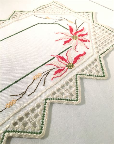 Beautiful Hardanger Embroidered Linen Table Runner Wedding Etsy