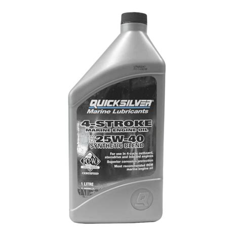 Quicksilver 4 stroke Marine Engine Oil SAE 25W40 Synthetic 1L ! 92 ...