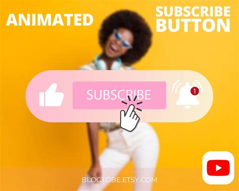 Animated Subscribe Button Animation for Youtube Video Blog, Pink Pastel ...