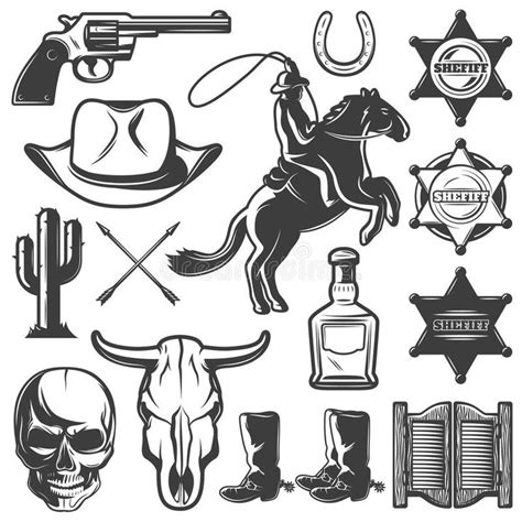 Wild West Icon Set Vector Illustration Icon Set Wild West Icon Set