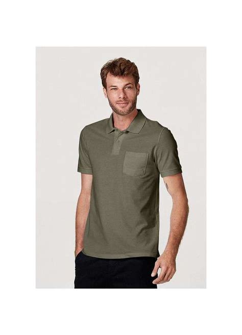 Hering Camisa Polo Masculina Básica Regular Bolso Frontal Verde