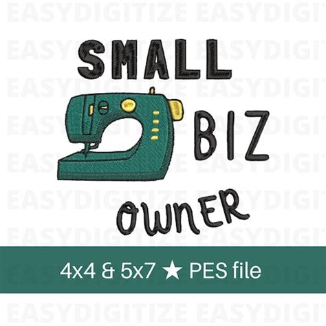 Small Biz Owner Embroidery Design File 4x4 And 5x7 Pes Trendy Etsy