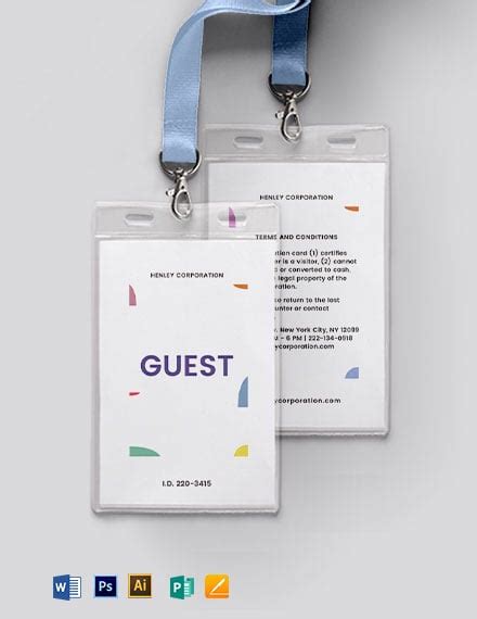 Guest Id Card Template Download In Word Illustrator Psd Apple