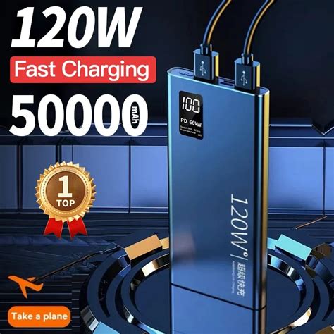 50000mAh Power Bank 120W Super Fast Charging 100 Sufficient Capacity