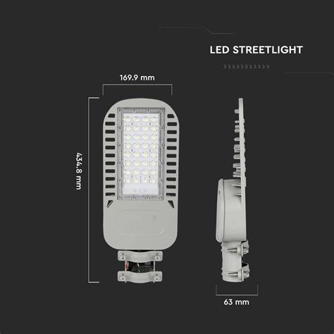 Vt St W Led Slim Streetlight Samsung Chip K Lm W V Tac Uk