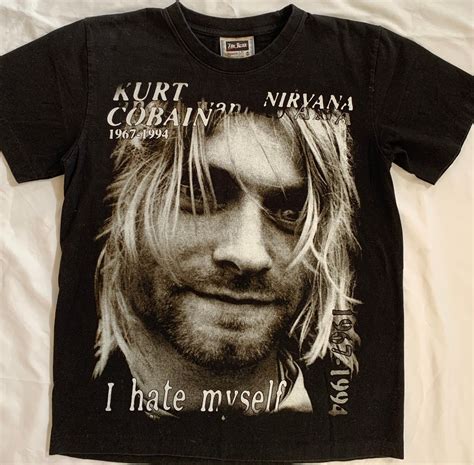 サイズ Nirvana vintage Kurt Cobain shirt Lの通販 by アオタ s shopラクマ れています