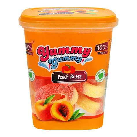 Order Yummy Gummy Peach Rings Gummy Candy Tub 175g Online At Best