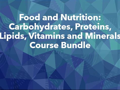 Food And Nutrition Carbohydrates Proteins Lipids Vitamins And