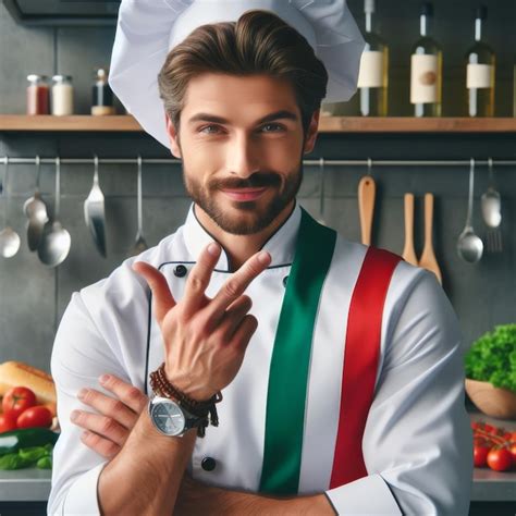 Italian Cook In Kitchen Premium Ai Generated Image