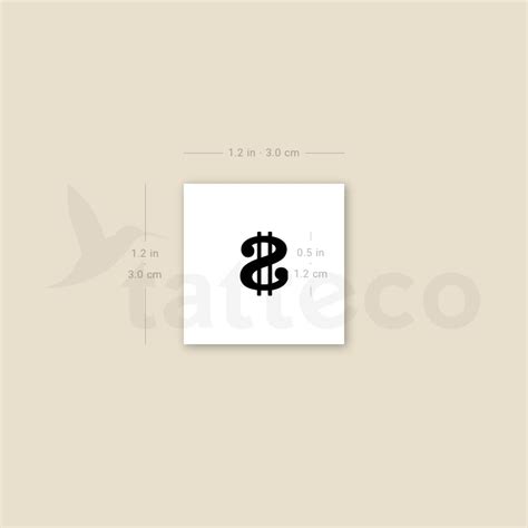 Dollar Sign Temporary Tattoo - Set of 3 – Tatteco