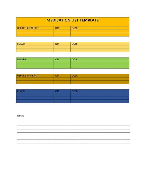 7 Free Medication Schedule Templates Word Excel