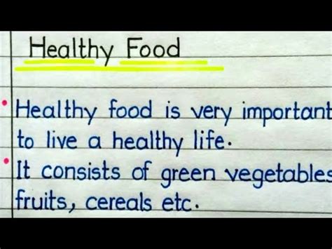 10 Lines On Healthy Food In English Ll Essay On Healthy Food 10 Lines