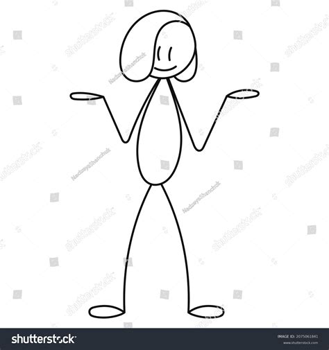 Stick Figure Girl Vector Isolated Stock Vector (Royalty Free ...