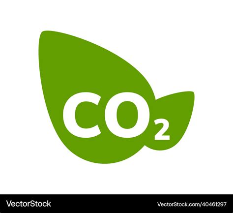 Co2 Carbon Neutral Leaf Logo Green Icon Royalty Free Vector