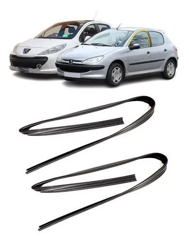 Kit Borracha Canaleta Vidro Porta Peugeot 206 207 2 Portas