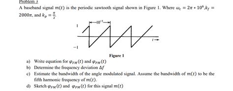 Solved Problem 3A Baseband Signal M T Is The Periodic Chegg