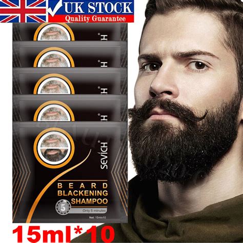 20x Sevich Mens Beard Hair Colour Dye Tint Moustache Natural Blackening Shampoo Ebay