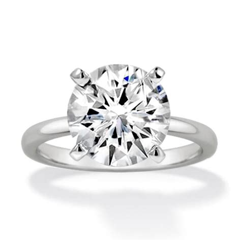 4 Carat Round Brilliant Cubic Zirconia Solitaire Wedding Engagement