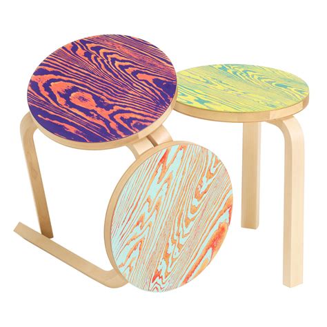 Artek Coloring Special Edition Stool Artek Alvar Aalto Stools