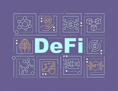 Defi Word Concepts Purple Banner Image Editable Illustration Vector