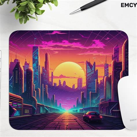 Retrowave City Mousepad Etsy