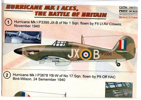 Printscale Decals Hurricane Mk I Aces