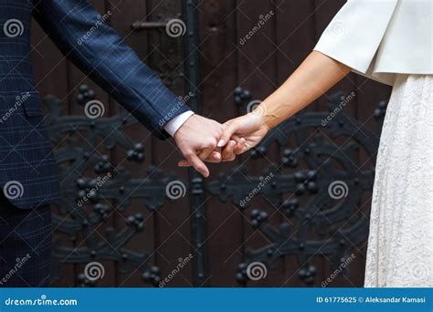 Bride And Groom Holding Hands Stock Image Image Of Holiday Happy