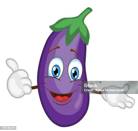 Cute Eggplant Character Cartoon Stock Illustration Download Image Now