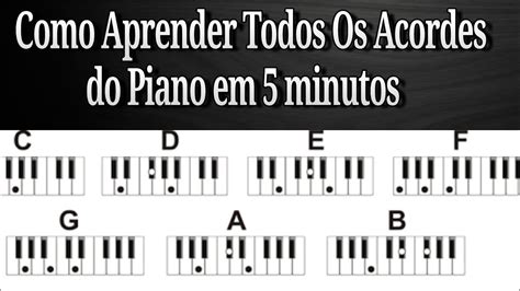 Como Montar Todos Os Acordes No Piano Em Minutos Iniciante Como