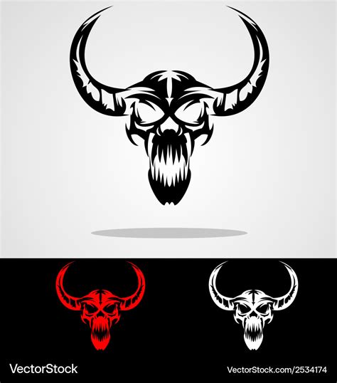 Demon skull Royalty Free Vector Image - VectorStock