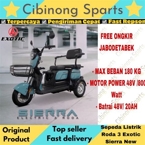 Jual Sepeda Listrik Motor Listrik Roda 3 Triycle Exotic Sierra 800Watt