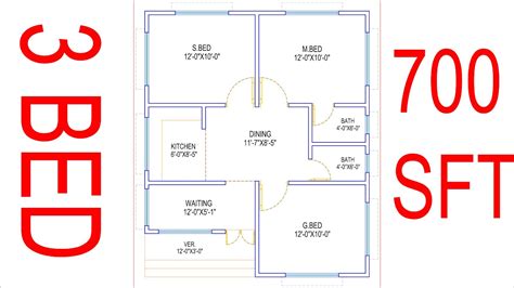 House Plan Design Ep 190 700 Square Feet 3 Bedrooms House Plan